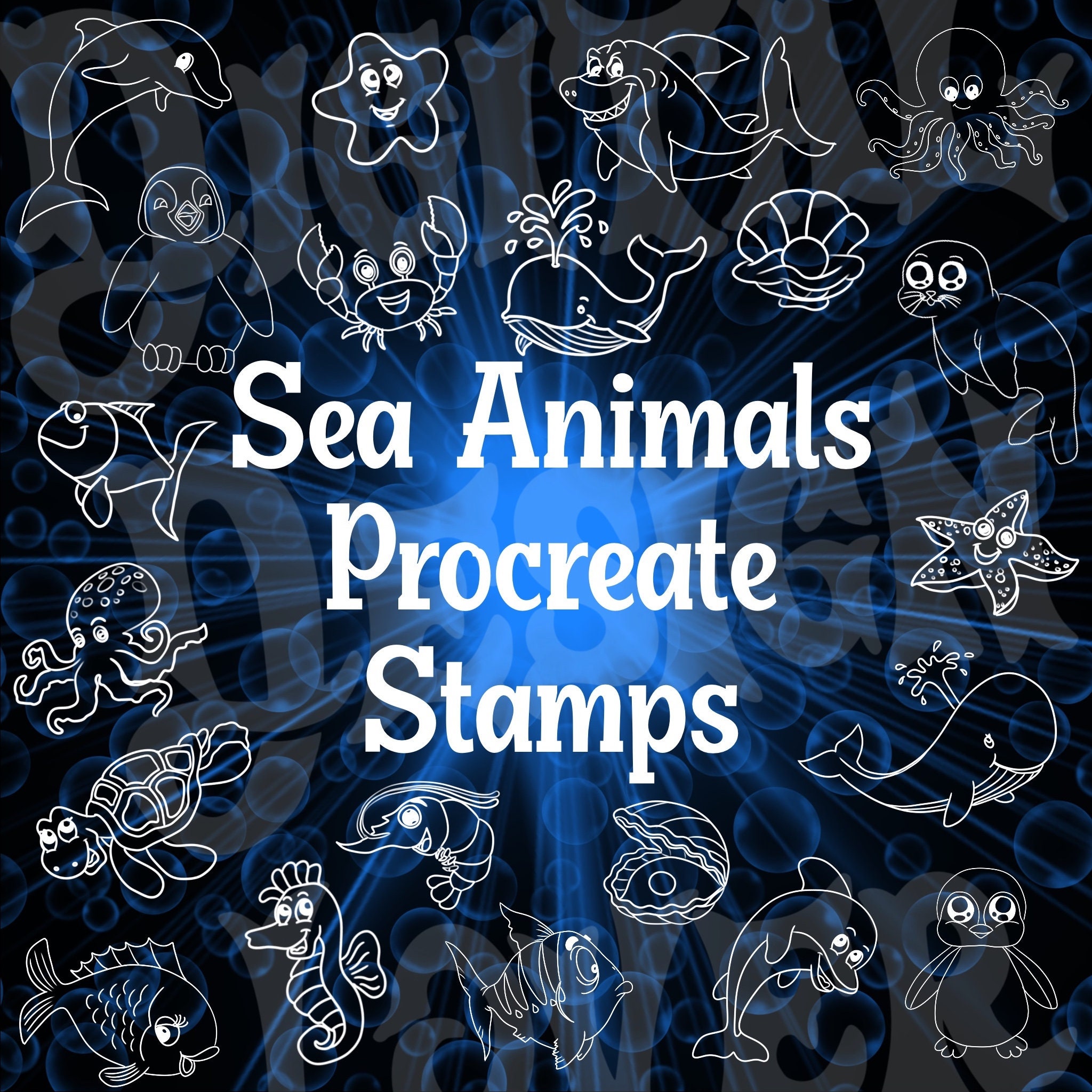 6 Sea Turtles Procreate Brush Stamps. Ocean Turtle (2777628)