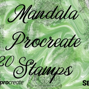 Mandala, Procreate Brushes, Procreate stamps, Tattoo Stencil, Mandala Art, Digital Art, Procreate, Henna, Digital Drawing