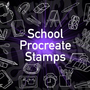 Back To School, Educational Drawings, Classroom, Procreate Stamps, Procreate Brushes, Clip Art, Digital Art, School Stamps