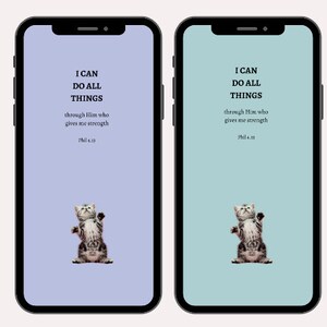 Christian Phone wallpaper - Kitty - 2 kleuren, Bijbel vers