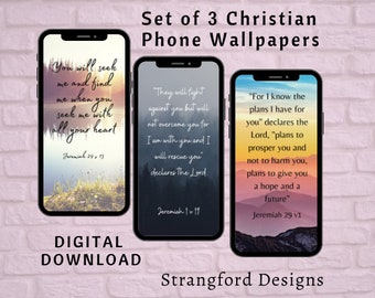 Christ Handy Wallpaper, digitaler Download iPhone/Android, religiöse Bibel/Schrift- Verse von Jeremia. Natur Hintergrund