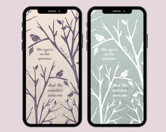 Christian Digital Phone Wallpaper - Religious/faith lockscreen- cream, green