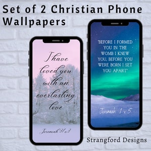 Christian Phone Wallpaper, Digital Download, iPhone/ Android, Inspirational Bible verses, Scripture Background- Jeremiah 2 verses