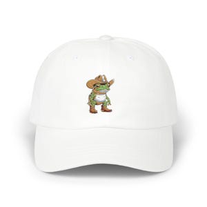 Cowboy Frog Hat,Funny Western Baseball Cap, Cottagecore Frog Wearing Cowboy Hat, Cute Animal Dad Hat, Frogcore Aesthetic Gift