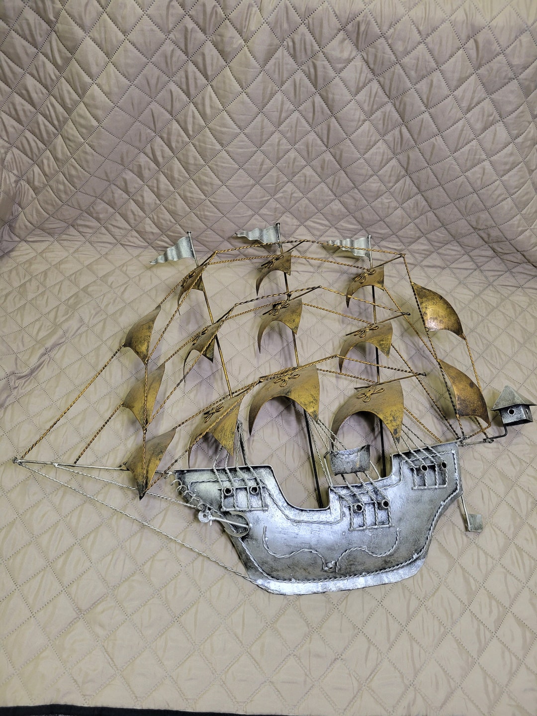 Vintage Metal Ship Wall Hanging Nautical Boat Decoration Etsy