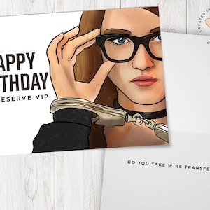 Funny Birthday Card - Anna Delvey VIP Wire Transfer Inspired Birthday Card