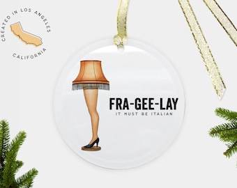 A Christmas Story It's a Major Award Holiday FRA-GEE-LAY Round Ceramic Ornament