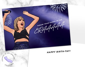 Jetez vos mains dans l'air du temps - 5 x 7 pouces - carte de voeux d'anniversaire