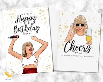Carte d'anniversaire amusante - C'est moi, salut - Joyeux anniversaire - Vive le vieillissement mais jamais plus sage - Carte de voeux d'anniversaire