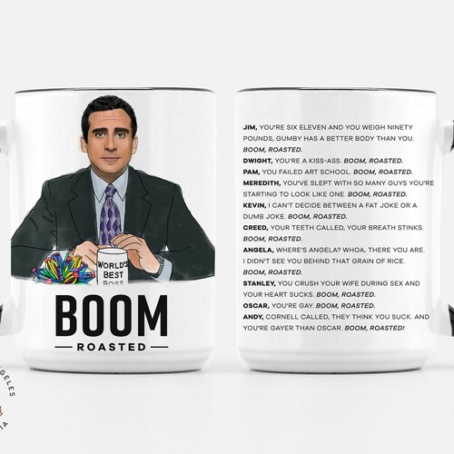 Boom Roasted Mug the Office Boom Roasted Michael Scott Boom Etsy