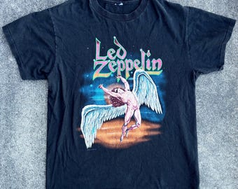 1984 Led Zeppelin Band Shirt Vintage 80s Tee Icarus Concert Tour