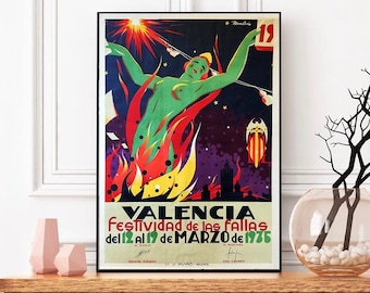 Valencia Festival 1935 Las Fallas Burn of Artistic Monument Spain