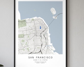 Personalized Business Map Print, Where It All Started, Custom Entrepreneur Gift, First Office Map, Business Wall Art, Startup Gift