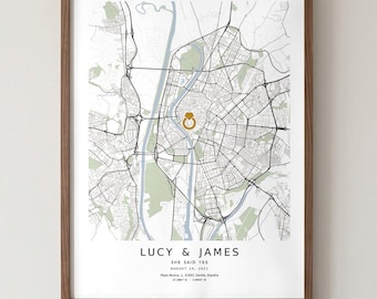 Our First Home Map, She Said Yes Poster, Personalized Couple Map, Proposal Location Gift, Engagement Gift, Custom Love Map