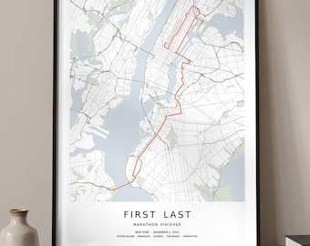 Custom Marathon Route Poster, Personalized Running Map, First Marathon Gift, 26.2 Miles. 10k, Finisher Print, Race Day Keepsake