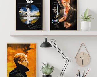 The Man who Fell to Earth | David Bowie Vintage Movie Set Print | Retro Sci-Fi Film Art | Digital Download-Wall Decor
