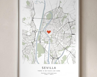 Personalized Home Map Print, There Is No Place Like Home, Childhood Home Map, Custom Family Map, Housewarming Gift, Digital Wall Art
