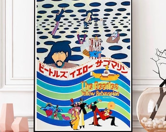 The Beatles Yellow Submarine – Japanisches Kinoposter – Retro Pop Dekor – Geschenk für Musikliebhaber – Digitaler Download – Sofortige Wandkunst