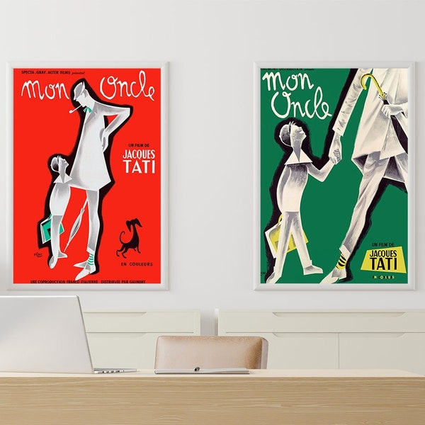 Mon Oncle - Jacques Tati movie - canvas poster- deco wall