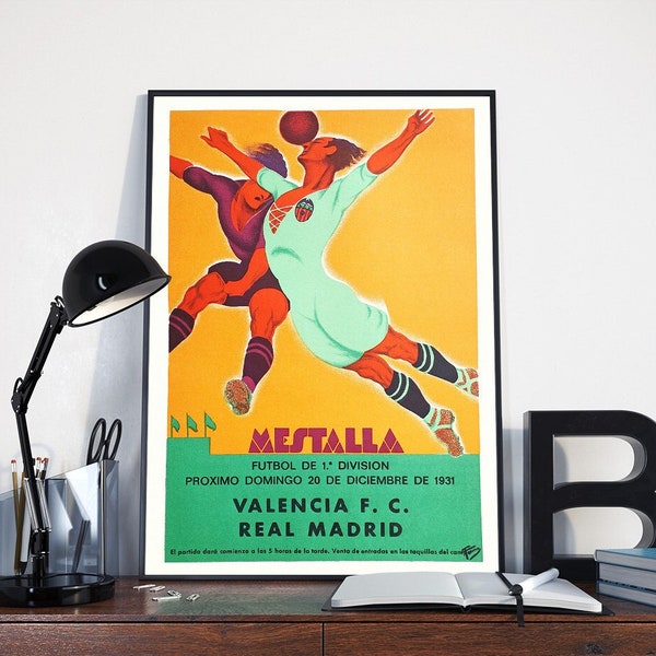 Valencia- Mestalla- vintage poster -canvas poster - wall decor