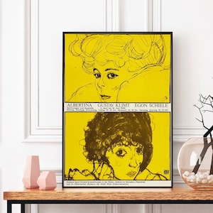 Gustav klimt and Egon Schiele- exhibition -canvas poster- home decor