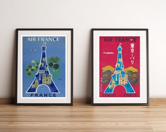 Vintage Travel- Poster set- Travel france - Digital Download – Instant Wall Art- Deco Wall