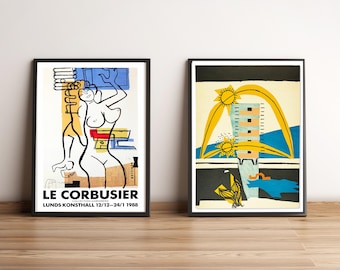 Le Corbusier Poster Set- Bauhaus Style- Modernist print- Digital Download - Printable Decor