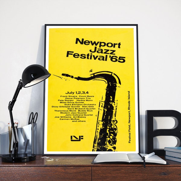 John Coltrane-Frank Sinatra-Miles Davis 1965-Newport-jazz-festival- concert poster -canvas poster - wall decor