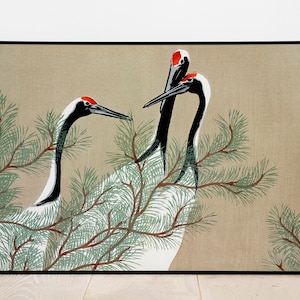 Japanese Art -Cranes from Momoyogusa by Kamisaka Sekka- wall decor