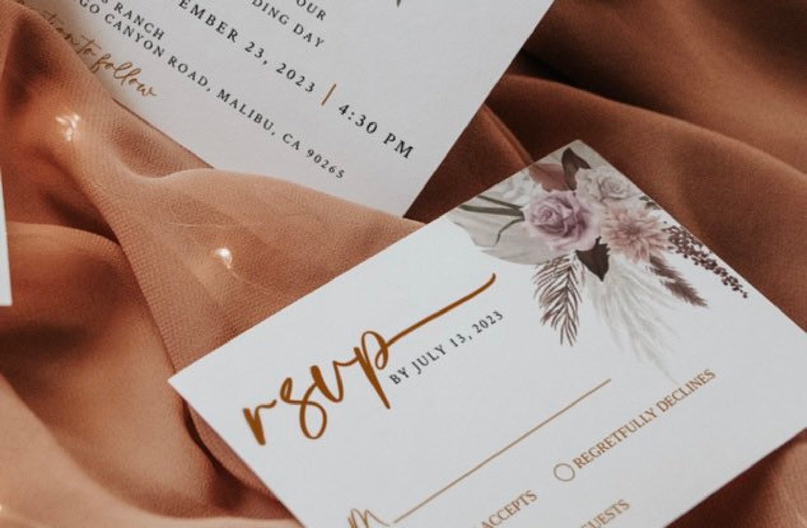 Boho Wedding Invitation | Boho Wedding Invites | Boho Terracotta | 2 ...