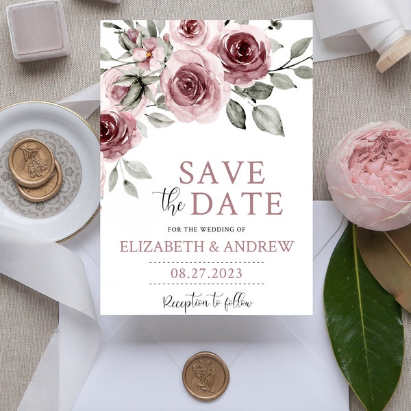 Dusty Rose Save The Date | Dusty Rose | Wedding Save The Date | Wedding Announcement