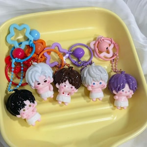Love and Deepspace Cute Character Towel Doll Keychain, Love and Deepspace Inspired Keychain charm, Sylus, Xavier, Caleb, Rafayel, Zayne