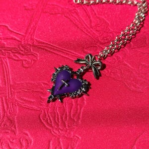 Colar Cosplay Shadowmilk Cookie, Colar Gótico Coração Roxo