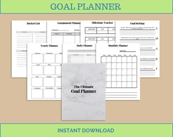 Goal Planner, Goal Planner Bundle, Goal Setting, Minimalist Planner, Weekly Goal Planner, Productivity Planner, Digital Planner, Smart Goal