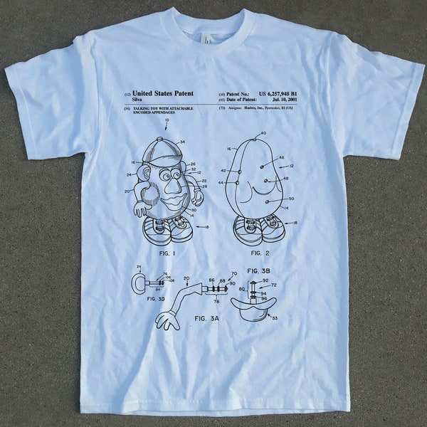 Mr. Potato Head 2001 Patent T-Shirt. Blueprint Design