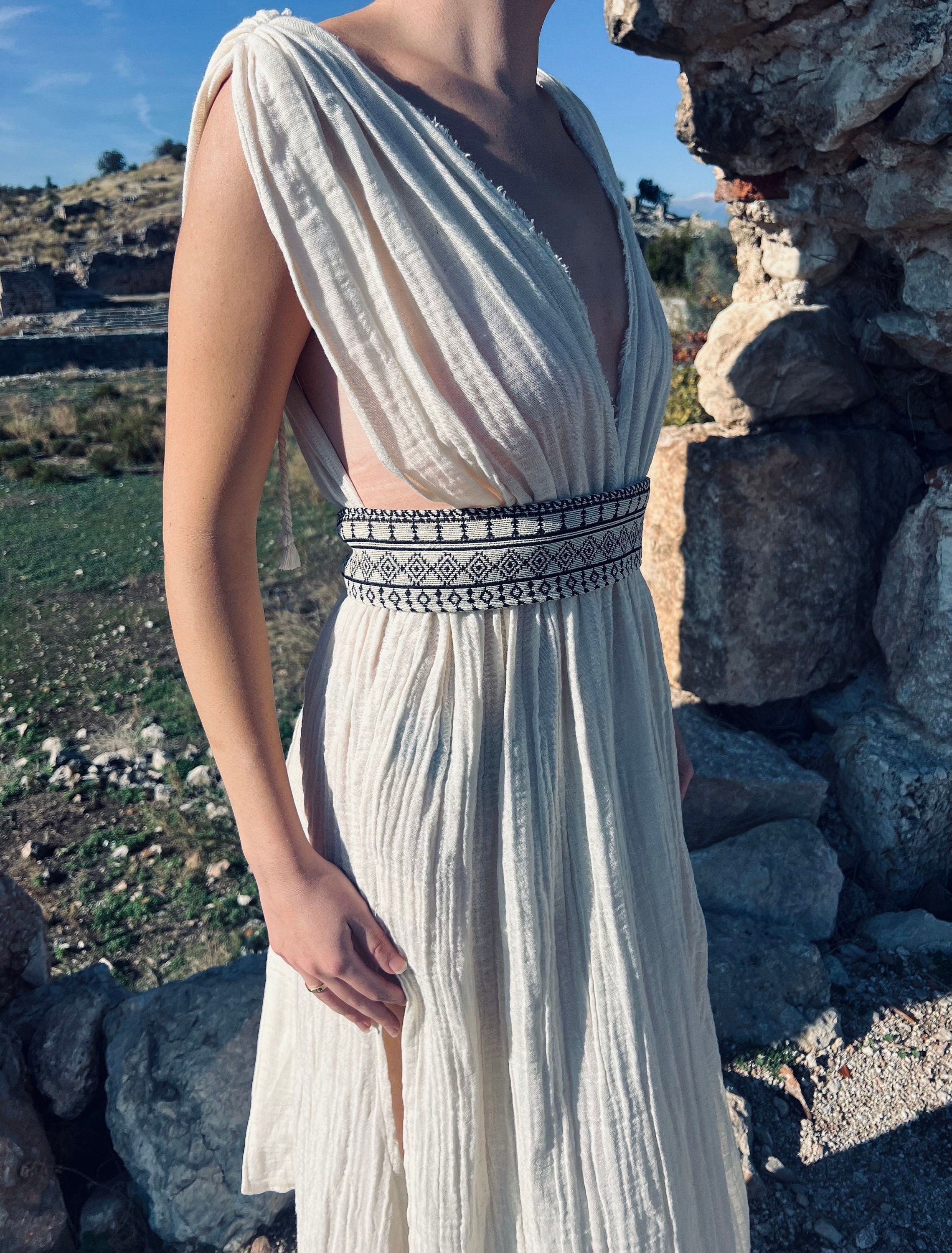 Greek Goddess Dress. Grecian Dress. Leg Slit Boho Summer - Etsy Singapore