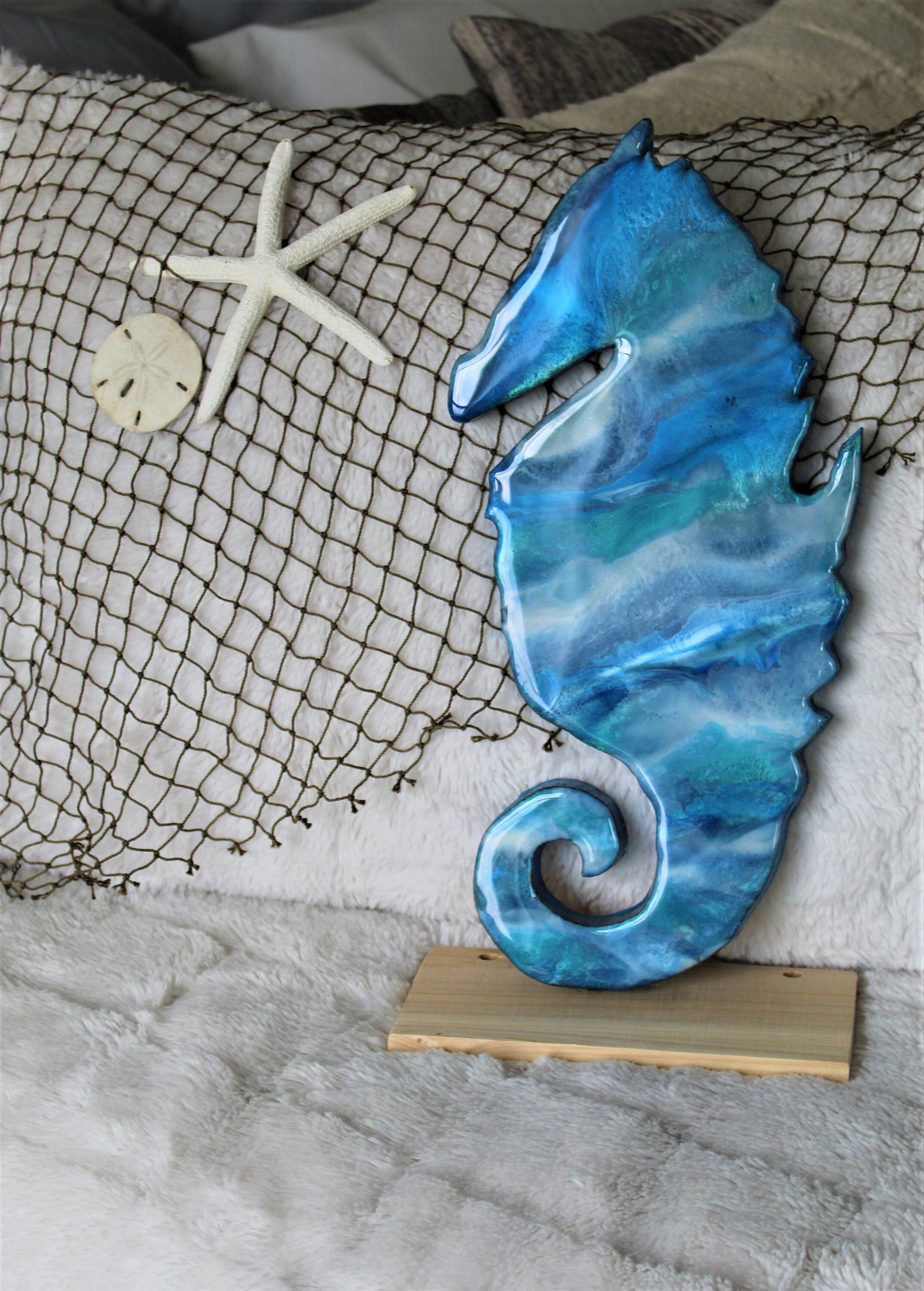 Sea Horse, Resin Sea Horse, Wall Decor, Wall Art, Reclaimed Wood, Ocean