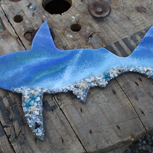 resin shark, shark, ocean art, wall art, wall decor