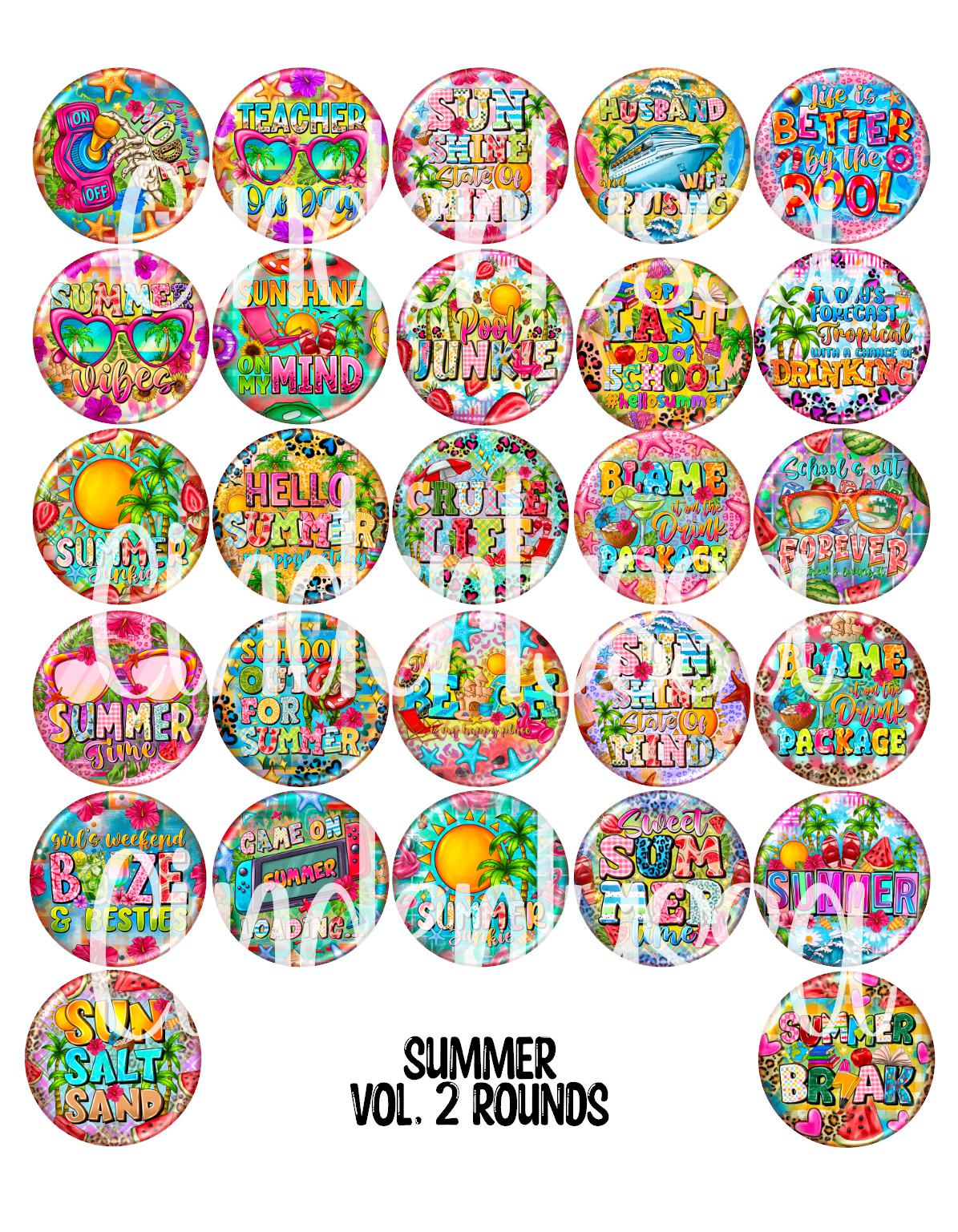 3 Inch Round Summer Vol. 2 Cardstock Only for Freshies: Aroma Bead ...
