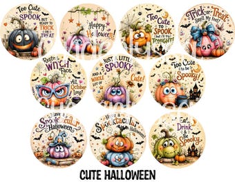 3.75 inch Round Cute Halloween for Cardstock Silicone Mold, for Aroma Bead Molds, Premium Cardstock Images