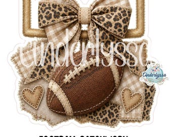 Football Patchwork Coquette Bow Cardstock Silicone Mold, Aroma Bead Molds, Premium Cardstock Images