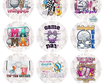 2.5 inch Round Volleyball Cardstock Only for freshies: Cardstock Silicone Mold, Premium Cardstock Images-NO MOLD