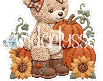 Fall Teddy Bear Boots and Pumpkins Cardstock Silicone Mold, Aroma Bead Molds, Premium Cardstock Images