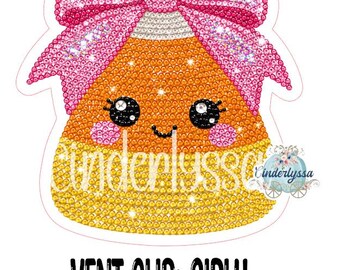 VENT CLIP: Girly Rhinestone Candy Corn Two Cavity Small Vent Clip Size Cardstock Silicone Mold, Aroma Bead Molds, Premium Cardstock Images