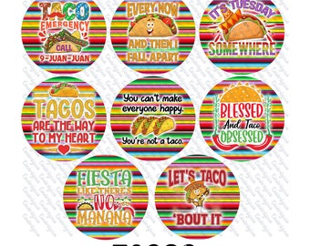 2.5 inch Round Tacos Cardstock Only for freshies: Silicone Mold, for Aroma Bead Molds, Car Freshener, Premium Cardstock Images-NO MOLD