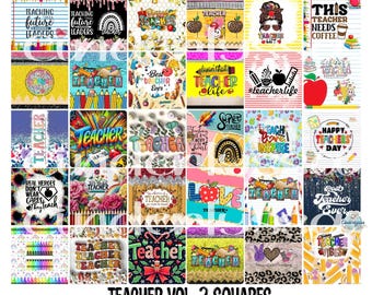 3 inch Square: Teacher Vol. 2 Cardstock/Picture With Curved Edge Cardstock Silicone Mold, Aroma Bead Molds, Premium Cardstock Images