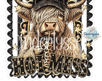Hot Mess Highland Cow Cardstock Silicone Mold, Aroma Bead Molds, Premium Cardstock Images