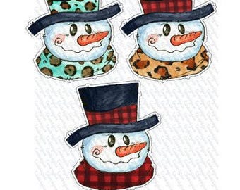 Snowman with Hat Cardstock Silicone Mold, Aroma Bead Molds, Premium Cardstock Images