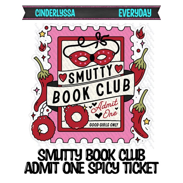 Smutty Book Club Admit One Spicy Ticket Silicone Mold, Aroma Bead Molds, Car Freshener Mold, Premium Cardstock Images