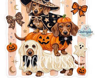 Halloween Dachshunds Cardstock Silicone Mold, Aroma Bead Molds, Premium Cardstock Images
